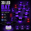 🔥 2026 Hot Sale 3D LED Bat Wall Decorations – 12/24PCS Light-Up Halloween Decor for Walls, Windows & Parties