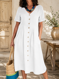 🌿 Élise™ Linen Dress Loved by French Women All Summer