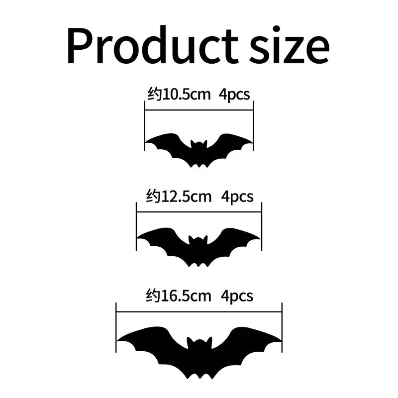 2026 Hot Sale 3D LED Bat Wall Decorations – 12/24PCS Light-Up Halloween Decor for Walls, Windows & Parties