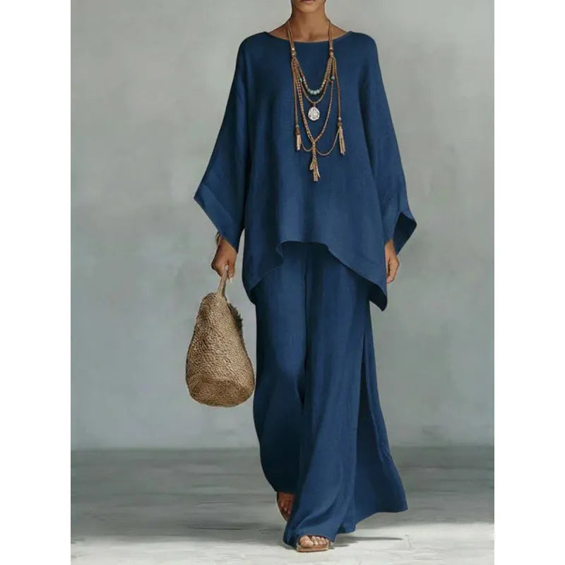 Chic Solid Color Flowy Co Ord Set | Modest Elegant Vacation Daily Wear Two Piece Outfit
