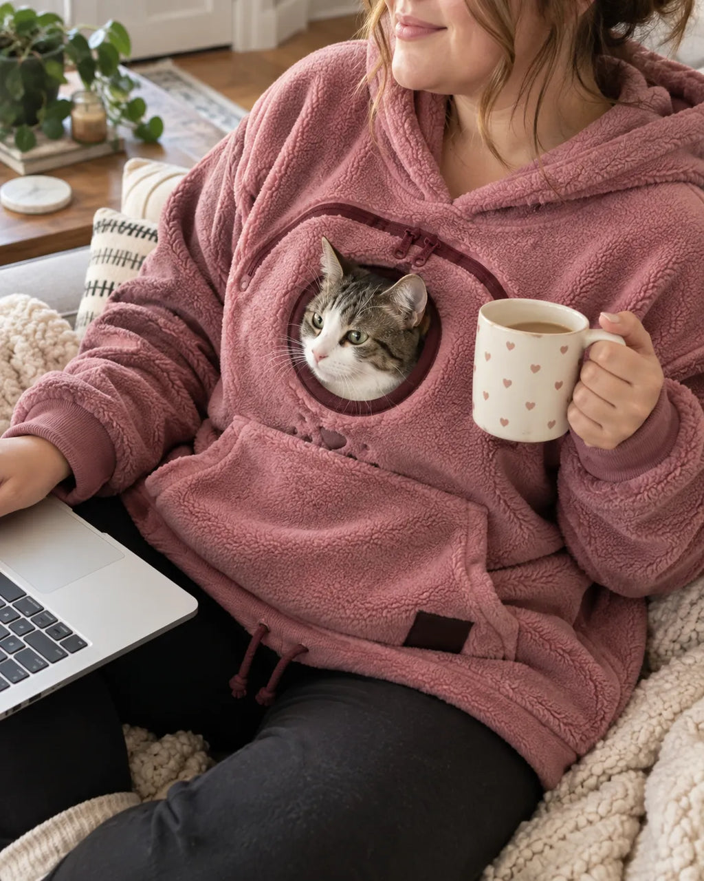 ⏰LAST DAY 50% OFF 🐾 Cozy Pet Carrier Hoodie — Built-In Pouch for Cats & Small Dogs