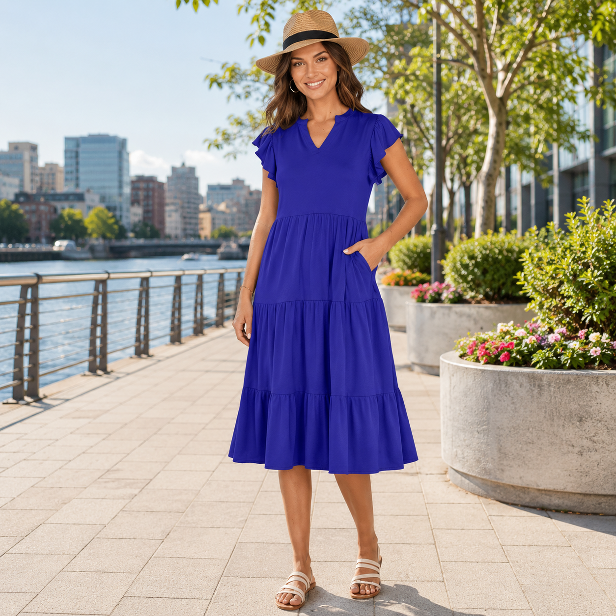 🌿 Effortless Elegance – Women’s Relaxed Pocket Maxi Dress ✨