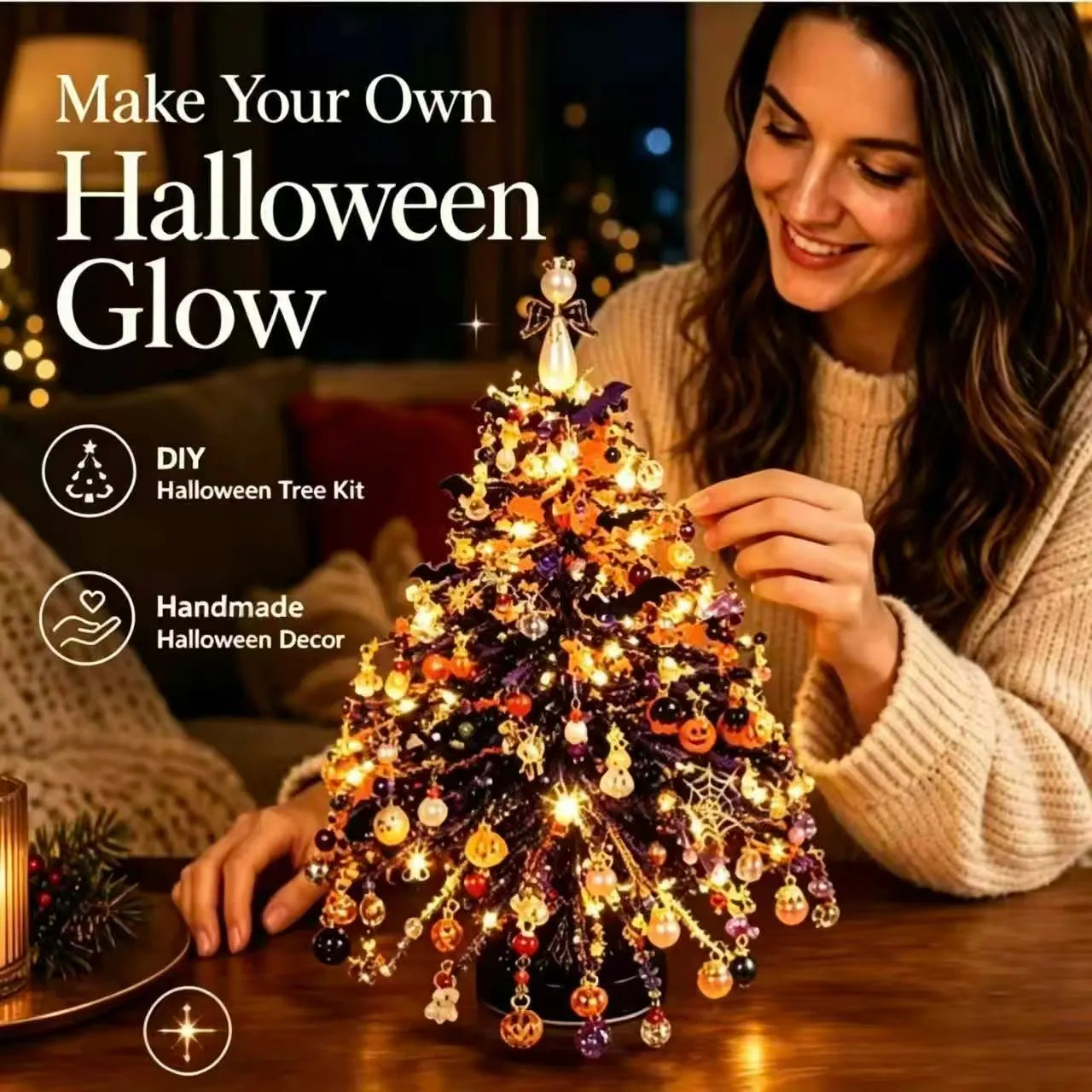Elegant Beaded Mini Christmas Tree – Collector's Holiday Decor Set, Tabletop 🎄