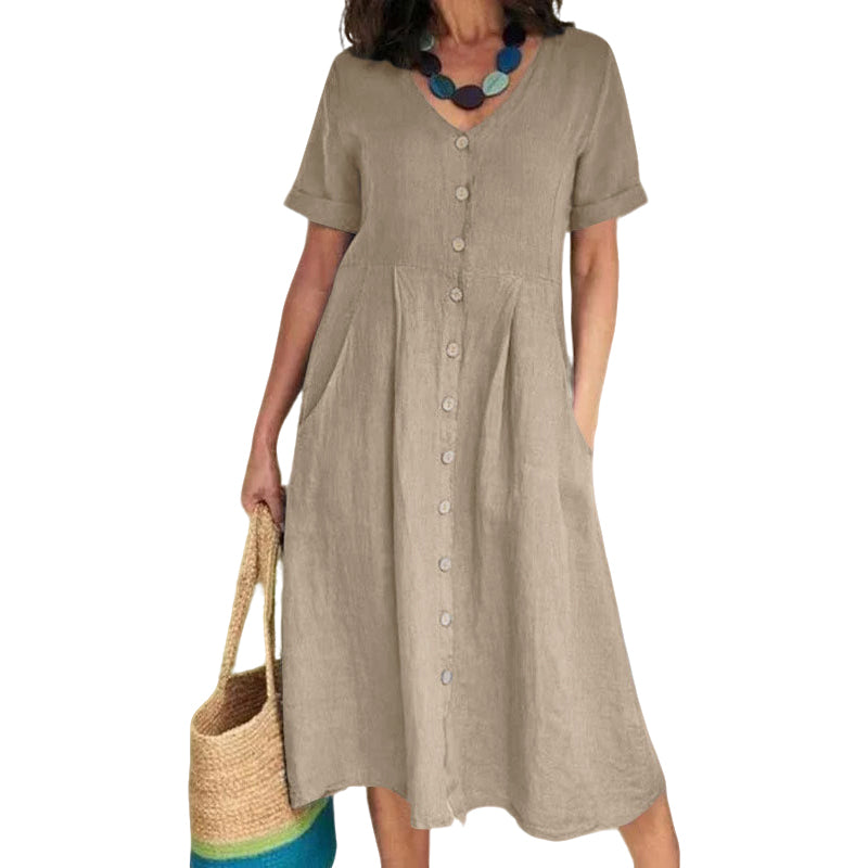 🌿 Élise™ Linen Dress Loved by French Women All Summer