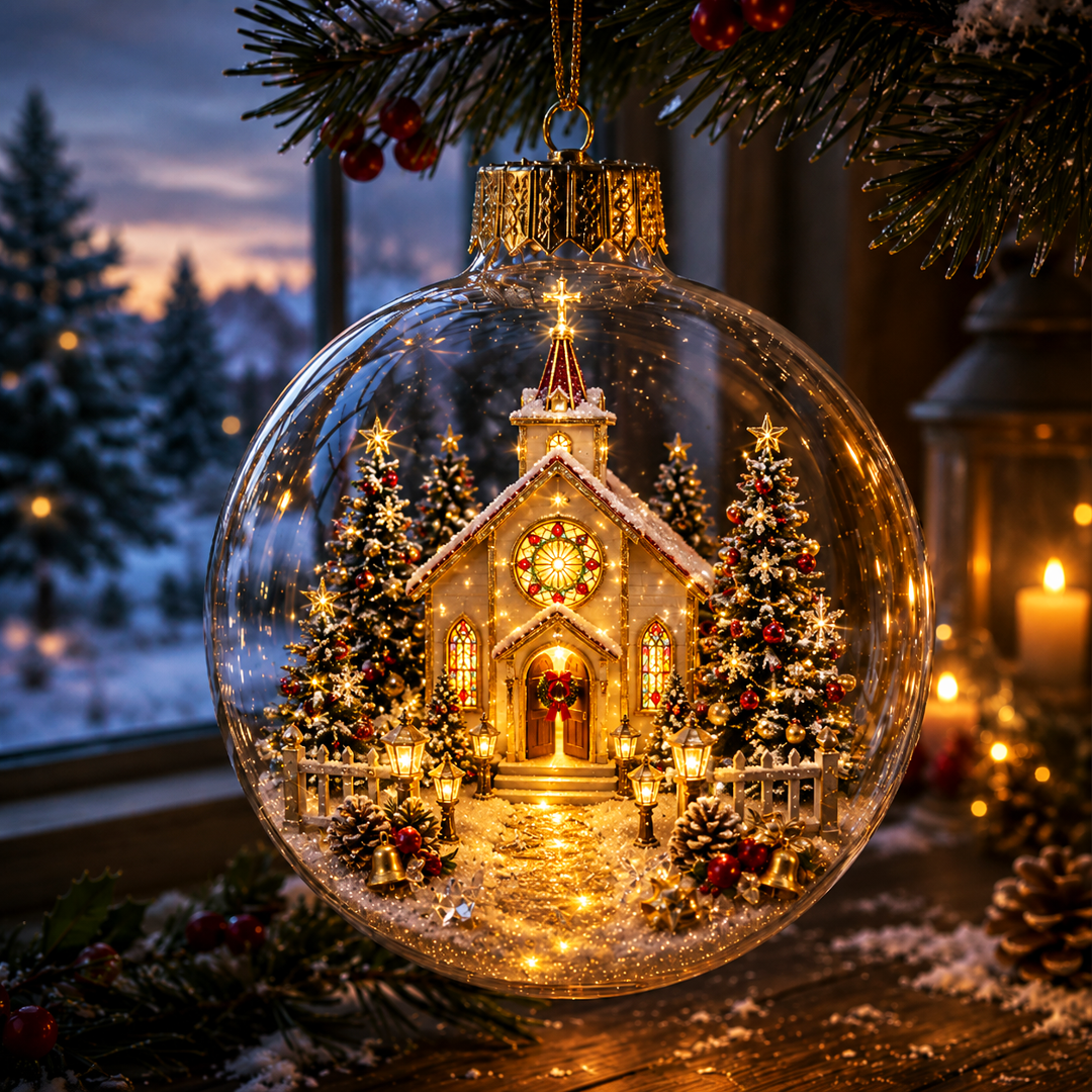🔥Limited time 50% OFF -✨🎄 Glowing Christmas Story Ornament – Light-Up Mini Holiday Scene