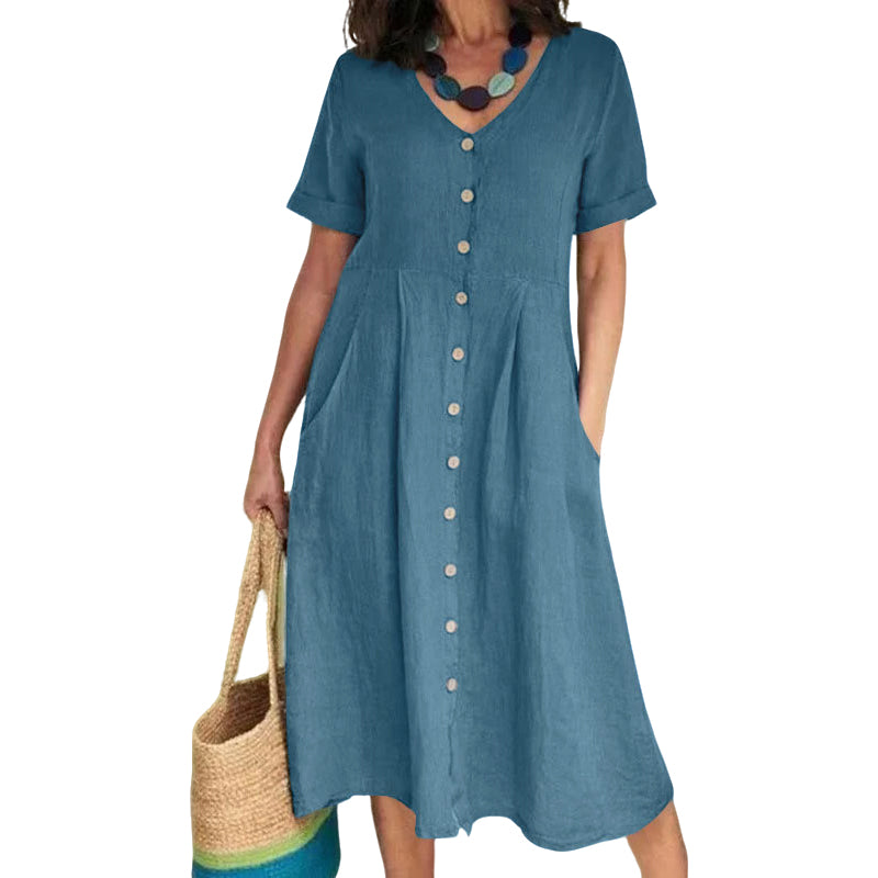 🌿 Élise™ Linen Dress Loved by French Women All Summer