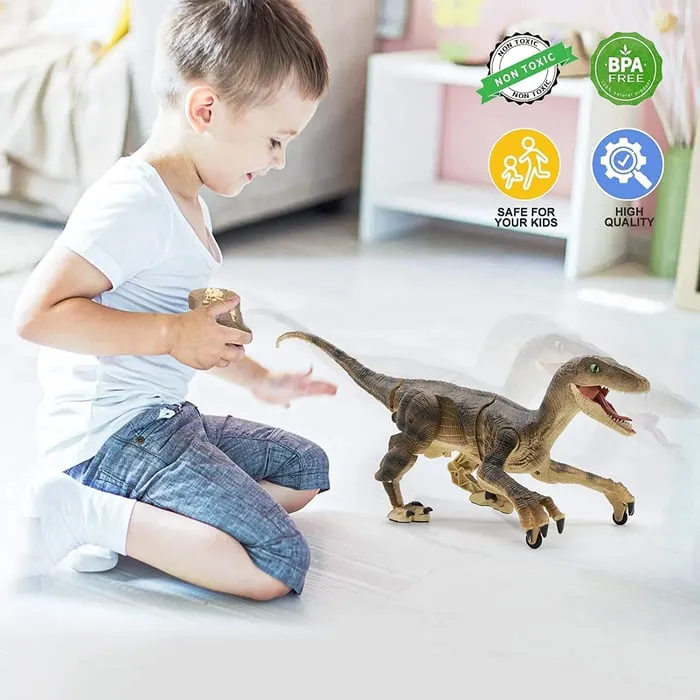 Realistic Remote Control Dinosaur (Buy 1 and get a 12-piece dinosaur kit)