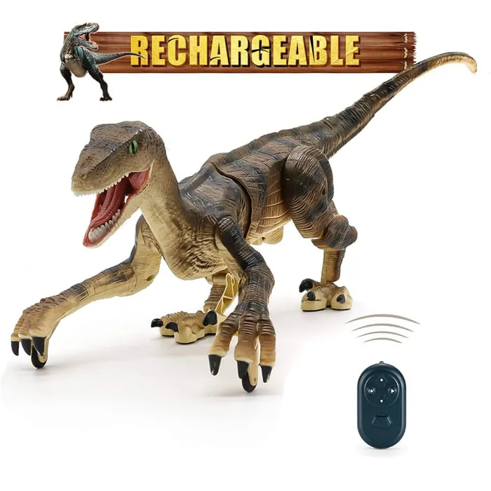 Realistic Remote Control Dinosaur (Buy 1 and get a 12-piece dinosaur kit)