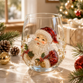 🎄✨ 3D Christmas Glass Art Cup | Luxury Raised Holiday Glassware