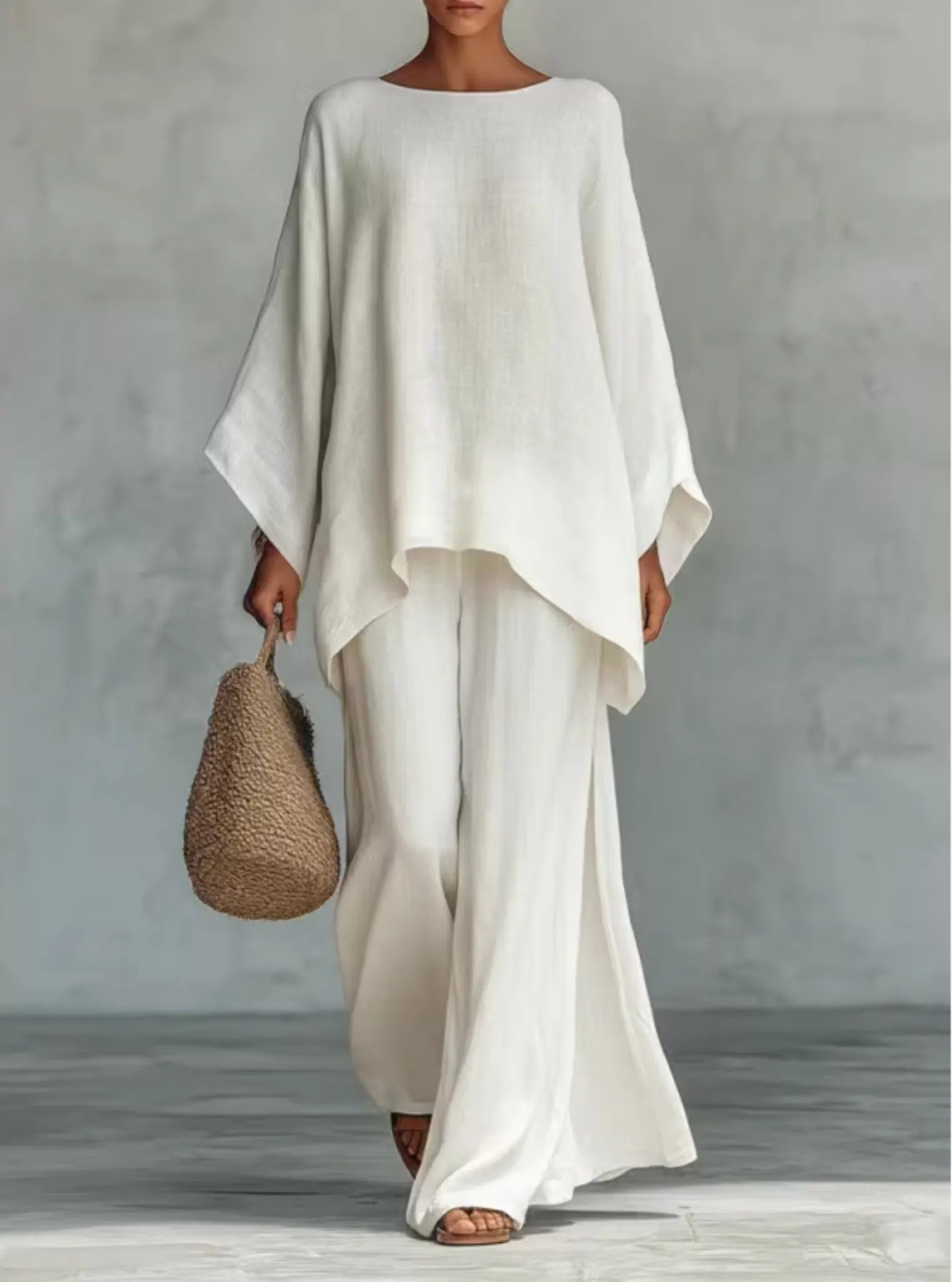 Chic Solid Color Flowy Co Ord Set | Modest Elegant Vacation Daily Wear Two Piece Outfit