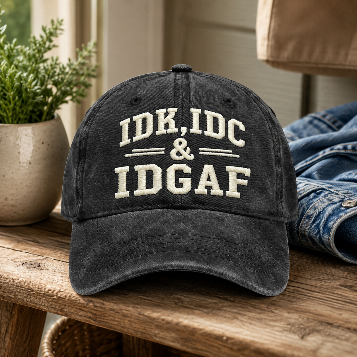 ⭐⭐Vintage Washed Embroidered Baseball Cap – Adjustable Unisex Casual Hat