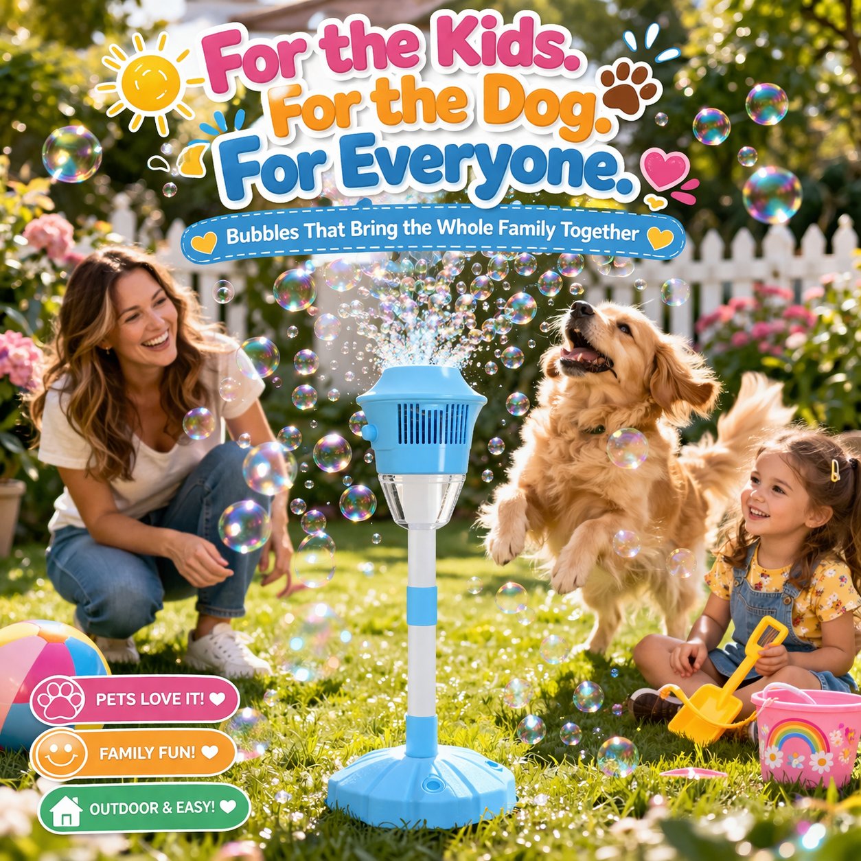🔥🔥 One-Button Bubble Machine – LED Lights, Day & Night Fun, for Kids & Parties ☃