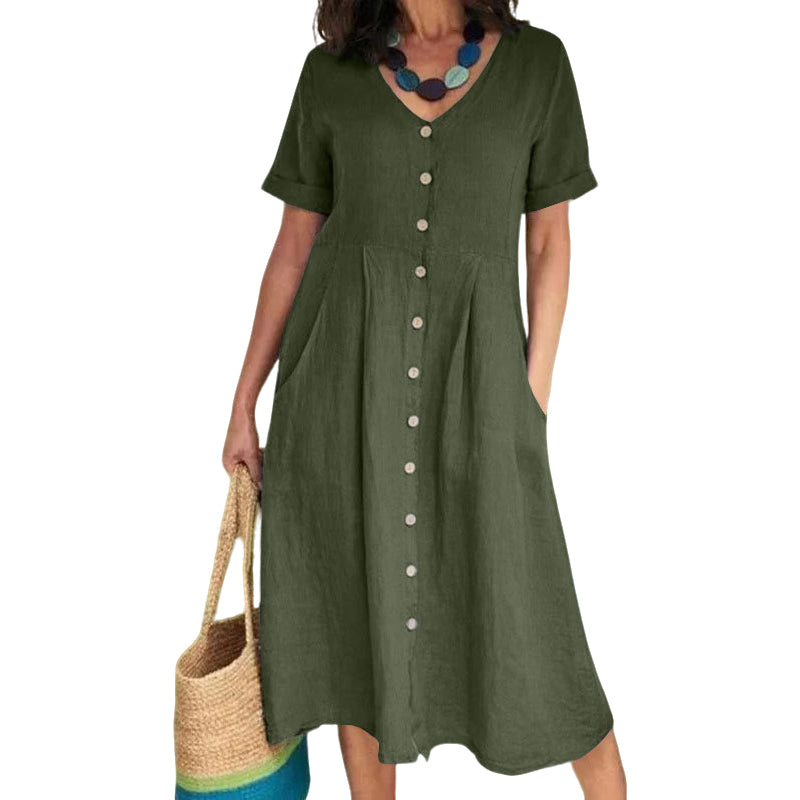 🌿 Élise™ Linen Dress Loved by French Women All Summer
