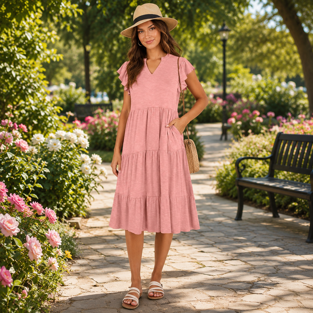 🌿 Effortless Elegance – Women’s Relaxed Pocket Maxi Dress ✨