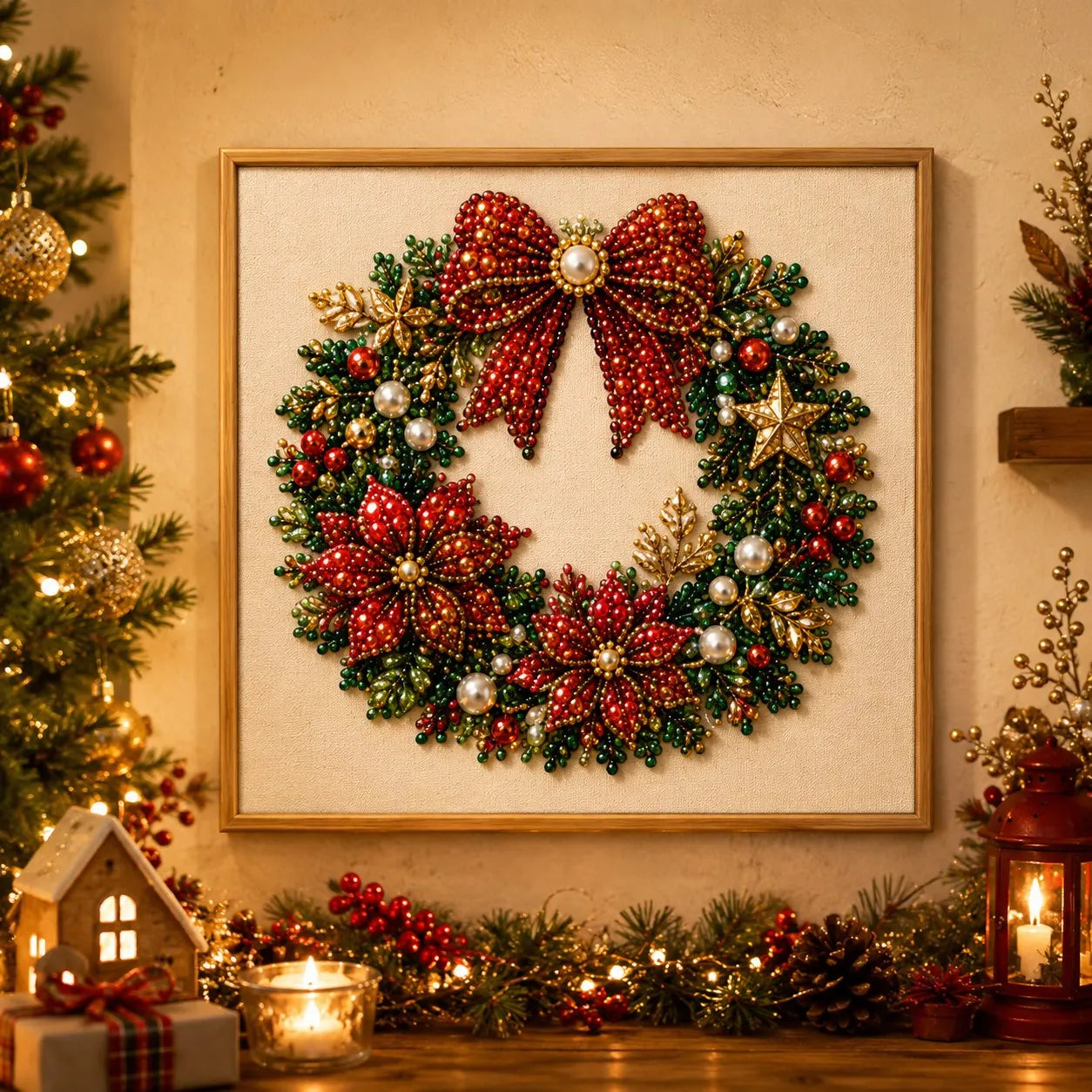 Relaxing & Beginner-Friendly - DIY Christmas Pearl Diamond Painting Art Kit