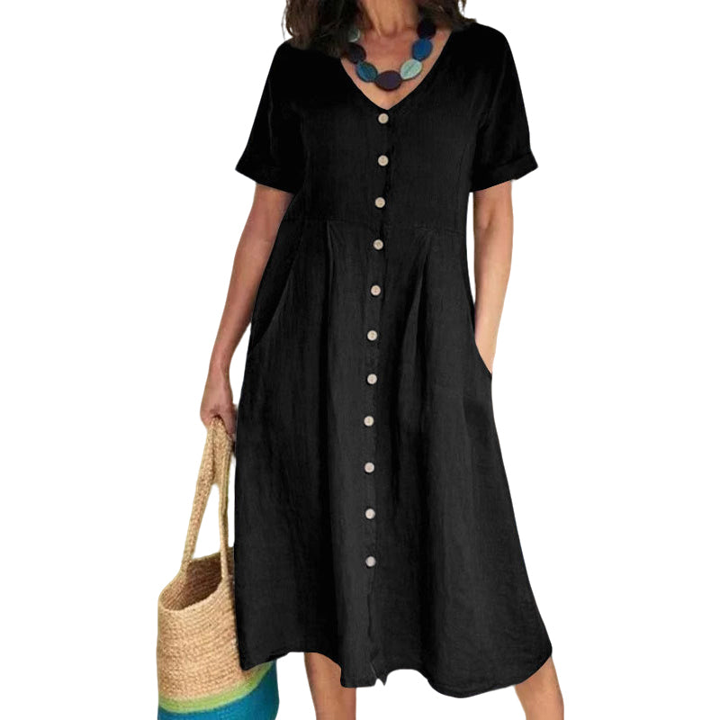 🌿 Élise™ Linen Dress Loved by French Women All Summer