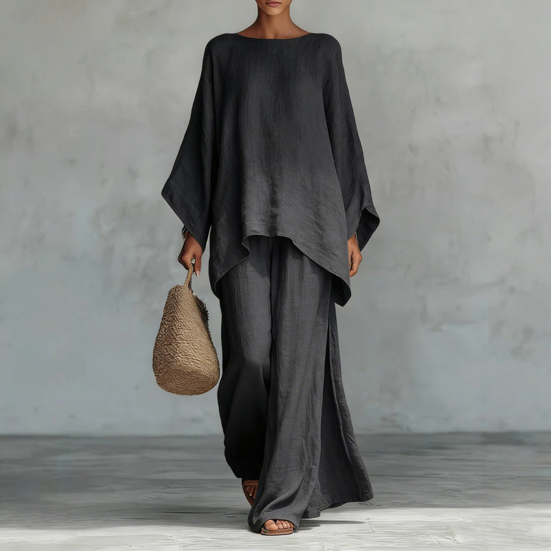Chic Solid Color Flowy Co Ord Set | Modest Elegant Vacation Daily Wear Two Piece Outfit