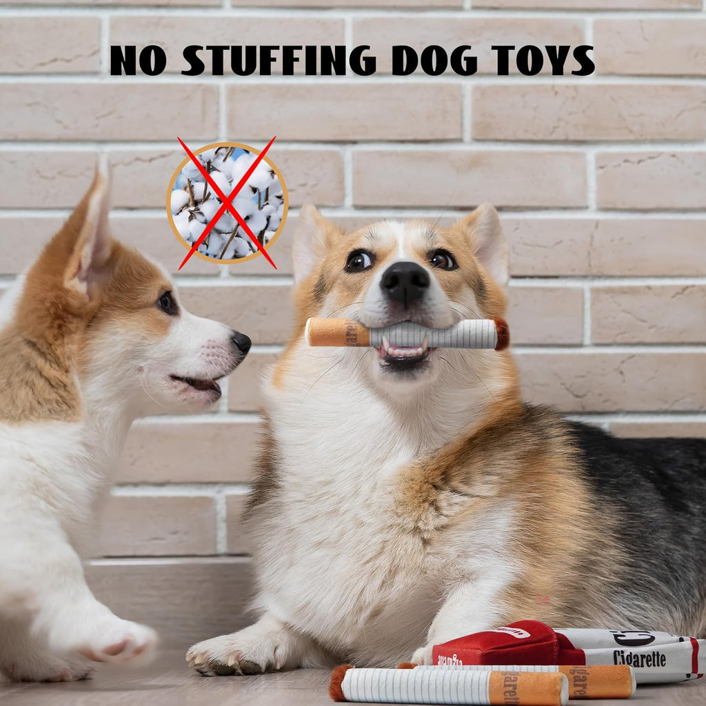 💥💫Funny Interactive Giggle Sound Plush Cigarette Dog Toy