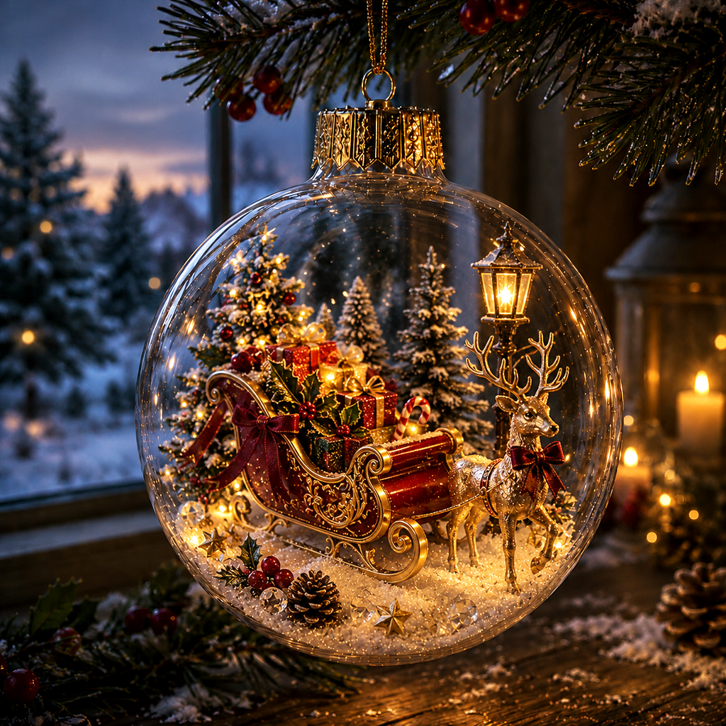 🔥Limited time 50% OFF -✨🎄 Glowing Christmas Story Ornament – Light-Up Mini Holiday Scene