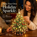 Elegant Beaded Mini Christmas Tree – Collector's Holiday Decor Set, Tabletop 🎄