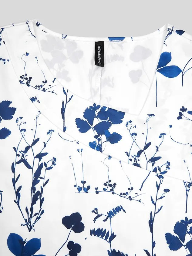 Floral Printed Loose Asymmetrical Casual Dress