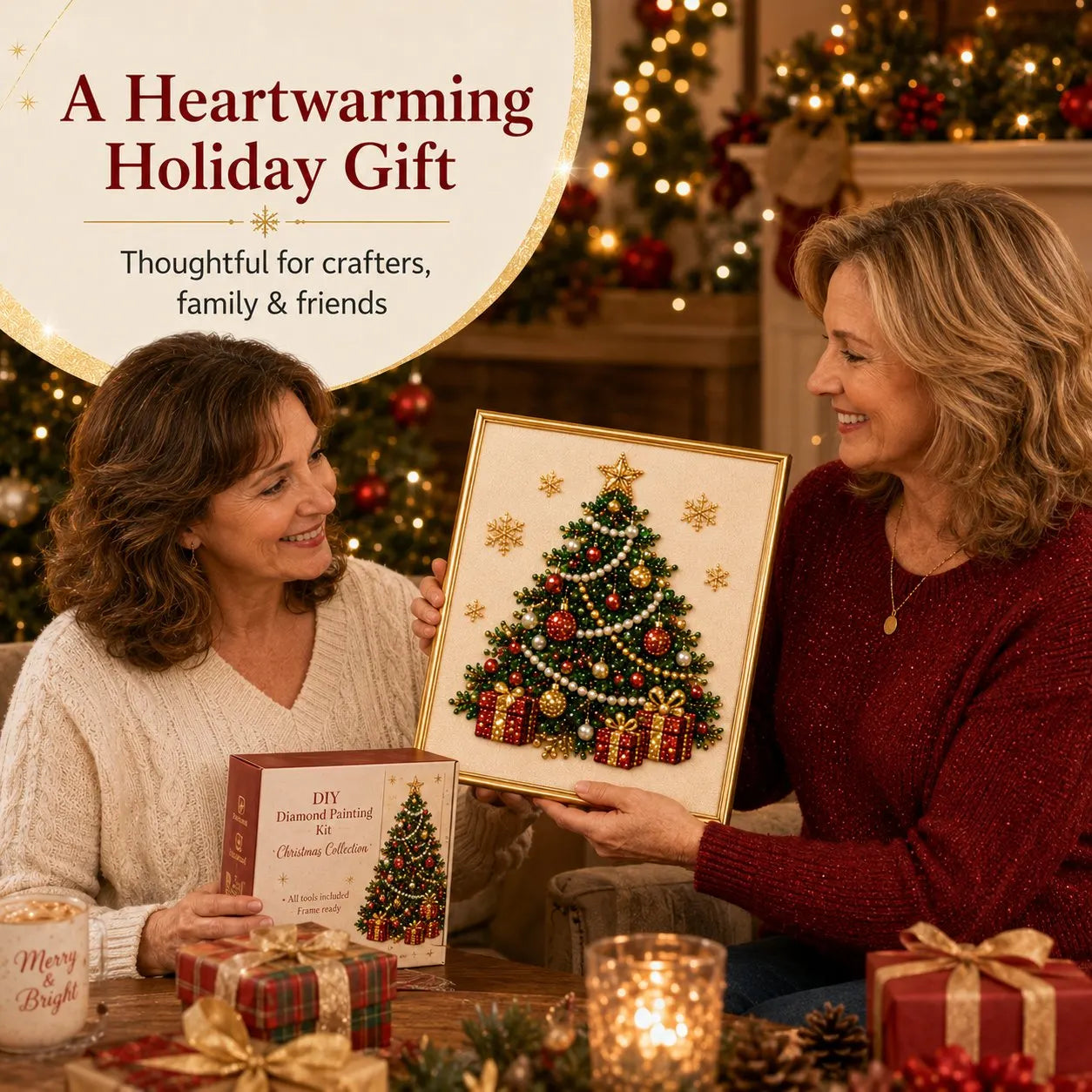 Relaxing & Beginner-Friendly - DIY Christmas Pearl Diamond Painting Art Kit