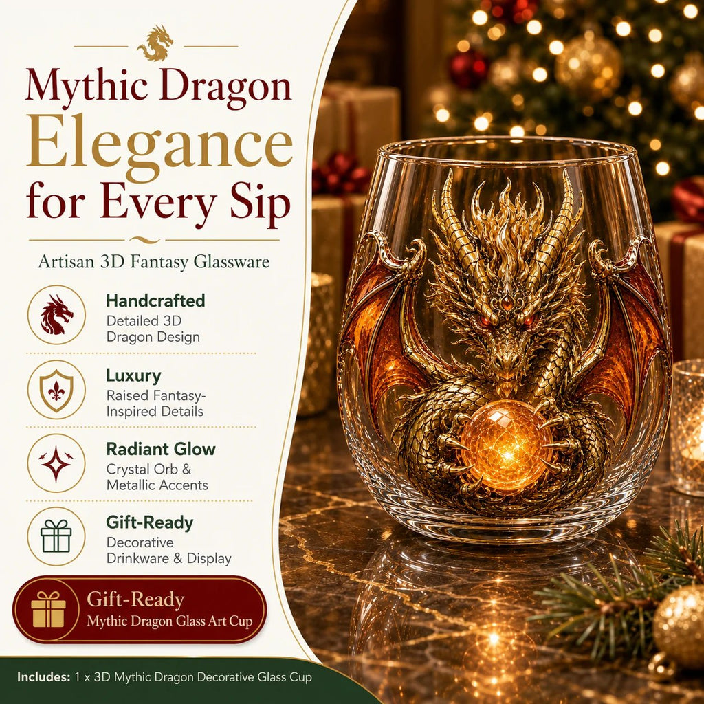 🐉✨ 3D Mythical Dragon Glass | Exclusive fantasy glass with embossed design for whisky, home bar, decoration and legendary gifts 🎁