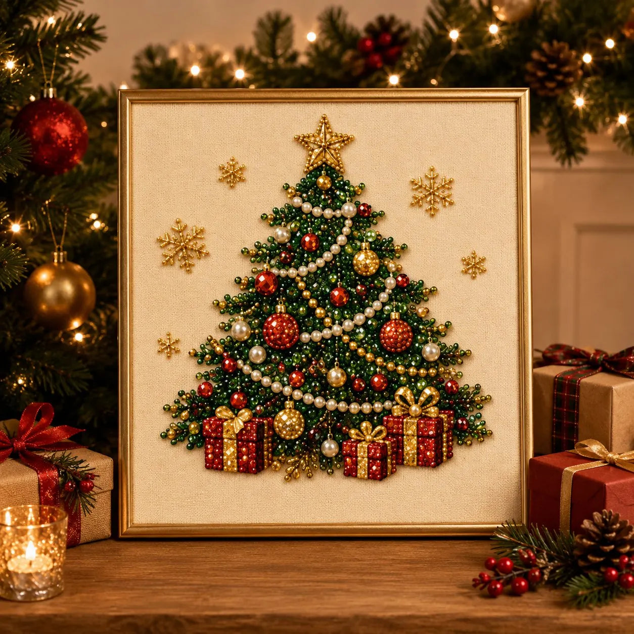 Relaxing & Beginner-Friendly - DIY Christmas Pearl Diamond Painting Art Kit