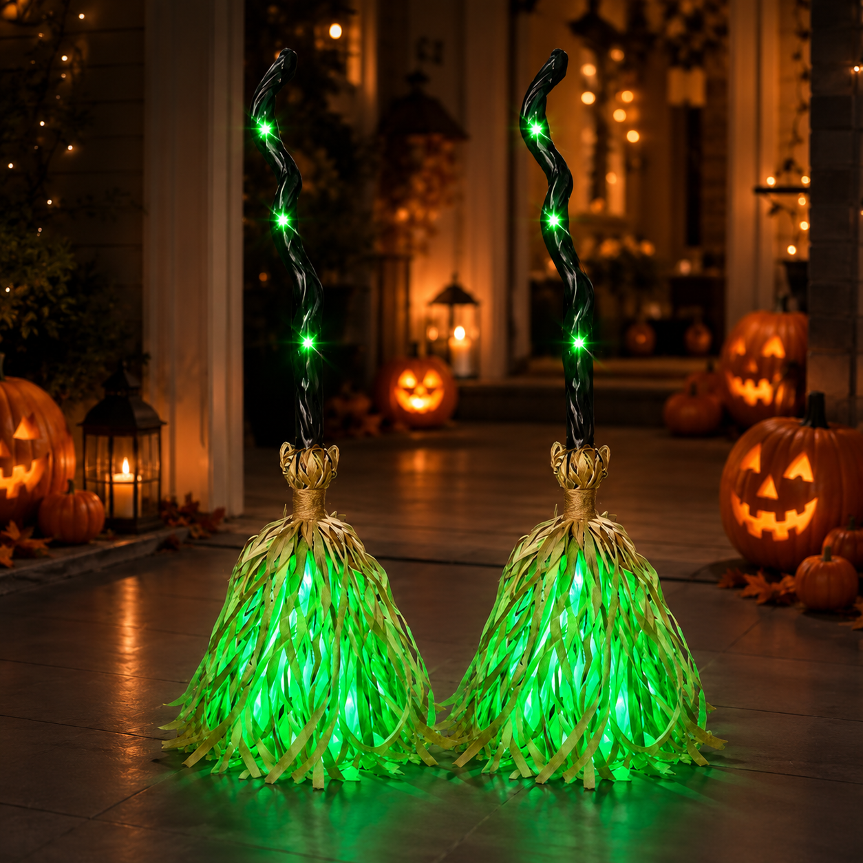 🧹 Animated Moving Witch Broom — 👻 Spooky Light, Sound & Motion Halloween Party Prop 🎃