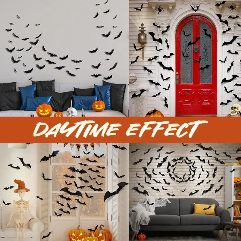 2026 Hot Sale 3D LED Bat Wall Decorations – 12/24PCS Light-Up Halloween Decor for Walls, Windows & Parties