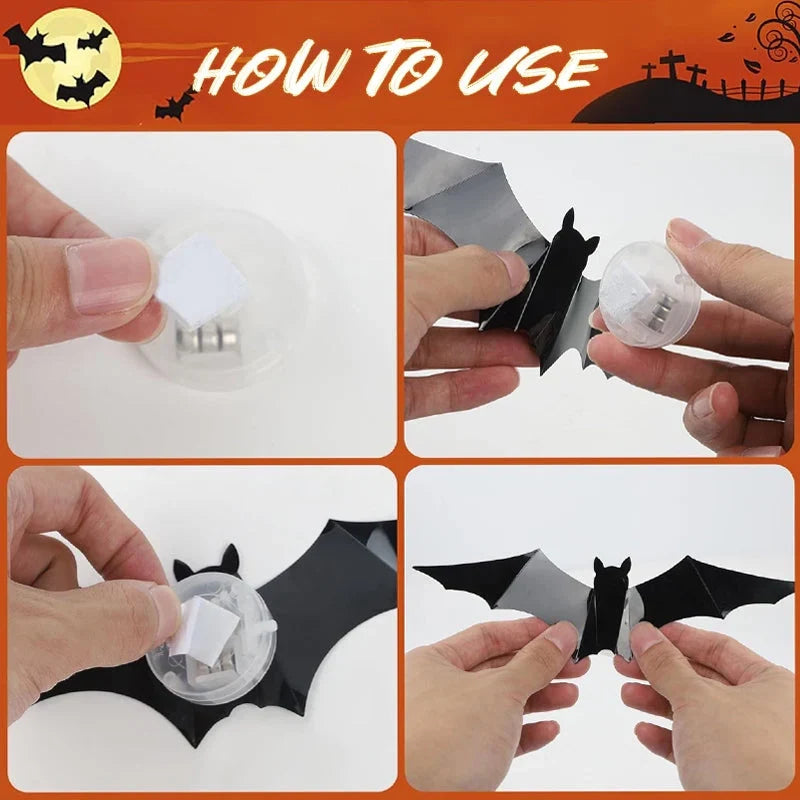 2026 Hot Sale 3D LED Bat Wall Decorations – 12/24PCS Light-Up Halloween Decor for Walls, Windows & Parties