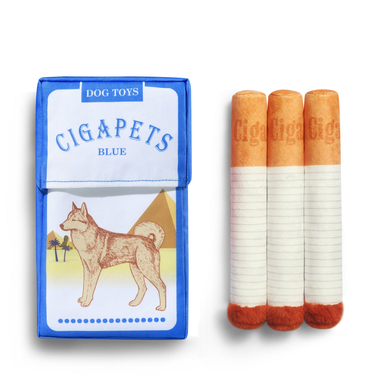 💥💫Funny Interactive Giggle Sound Plush Cigarette Dog Toy