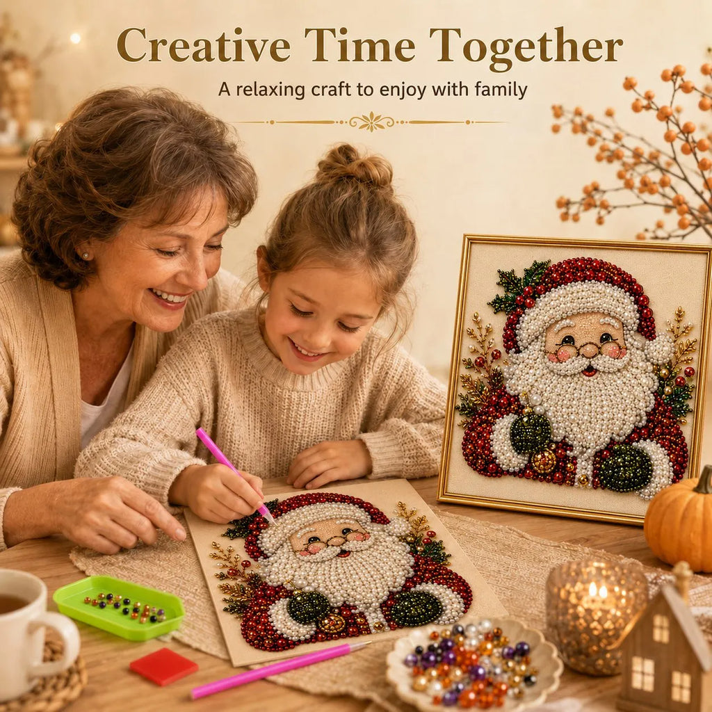 Relaxing & Beginner-Friendly - DIY Christmas Pearl Diamond Painting Art Kit