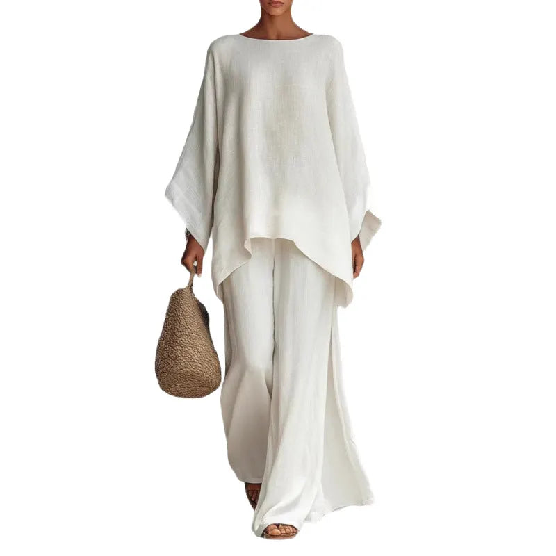 Chic Solid Color Flowy Co Ord Set | Modest Elegant Vacation Daily Wear Two Piece Outfit