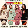 ⏰LAST DAY 50% OFF 🐾 Cozy Pet Carrier Hoodie — Built-In Pouch for Cats & Small Dogs