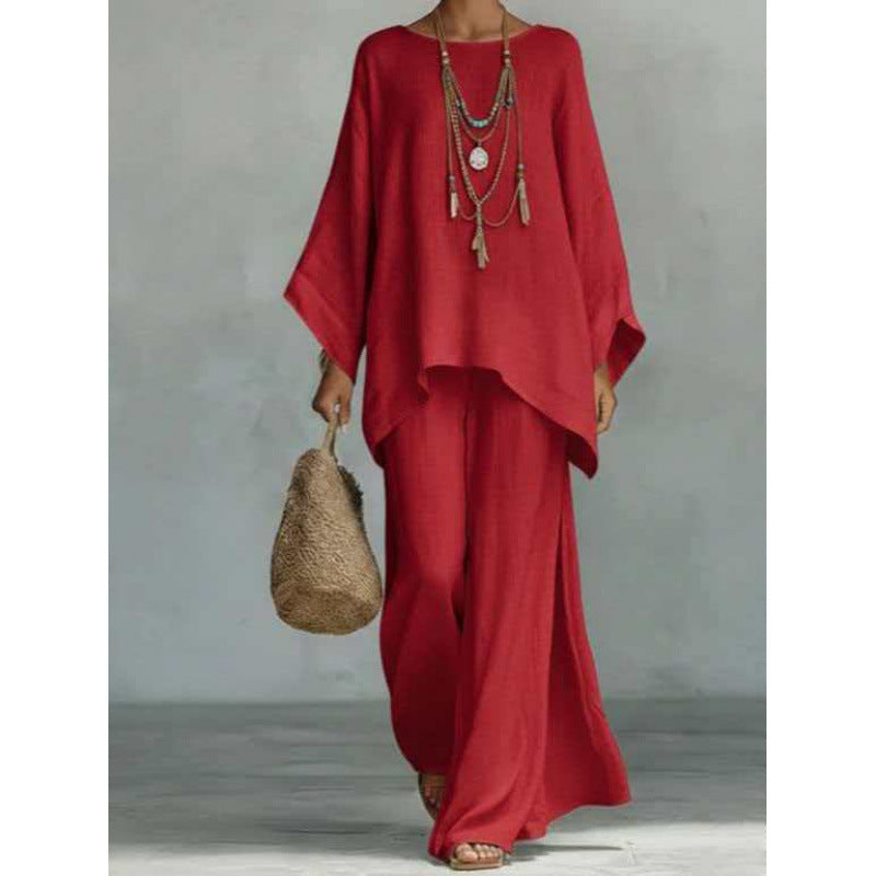 Chic Solid Color Flowy Co Ord Set | Modest Elegant Vacation Daily Wear Two Piece Outfit